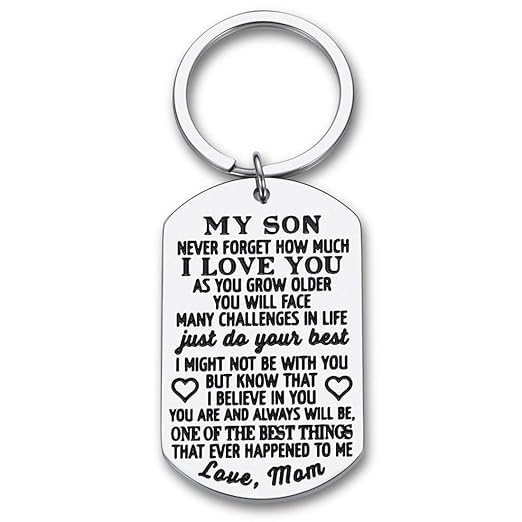To My Son Christmas Keychain Gifts from Mom Dad Mother To Son Him Teens Stocking Stuffers Adult Men Teenage Boys Kids Birthday To My Son Christmas Keychain Gifts from Mom Dad Mother To Son Him Teens Stocking Stuffers Adult Men Teenage Boys Kids Birthday