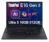 Lenovo ThinkPad E16 Gen 3 Business AI PC Laptop (16" FHD+ Anti-Glare, Intel 12-Core Ultra 5 225U (> i7-1365U), 16GB DDR5 RAM, 512GB SSD) Fingerprint, 1080P IR Webcam, Thunderbolt 4, Win 11 Pro, 2025