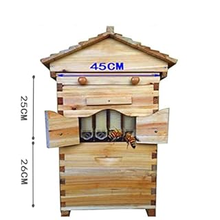 WYDG Bee Hive Complete Kit Auto Flow Beehive,House Kit Beehive Boxes with 4 Pieces Comb Honey Frames for Beginning and Professional Beekeepers