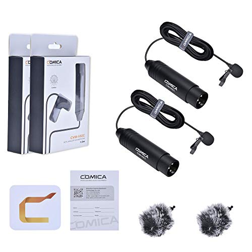 Image of Comica CVM-V02C2 Cardioid XLR Lavalier Lapel Microphone,Microphone for Camera Canon Sony Panasonic Camcorders Zoom H4n H5 H6 Tascam DR-40 DR05 DR-701D DR-60D DR-70D DR-100 Recorders (2 Pack)aa‚¬¦