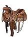 Western Trail Saddle Horse Pleasure Comfortable Ride Tooled Leather Rodeo Cowboy Saddles 15 16 17 18 FQHB (16 Inch, Wavy Border)