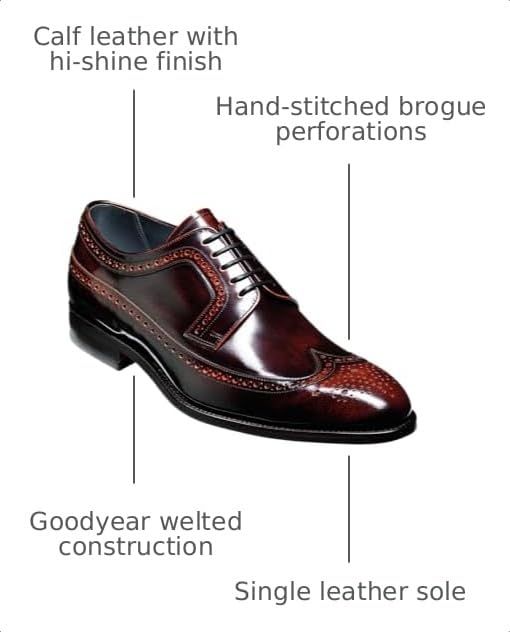 Image of BARKER Woodbridge Men's Oxford Brogue Shoes - Handmade Dress Shoes for Business, Formal & Professional Wear