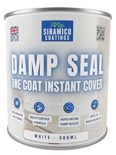 SIRAMICO COATINGS The Dampseal One Coat - Seals Damp And Mould Stains In One Coat By Brush Or Roller (WHITE 500 ml (Pack of 1))