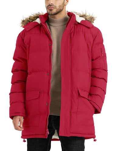 Image of Winter Coats For Men Winter Jackets Water Resistant Warm Thicken Puffy Hooded Insulated Thicken Parka Coat