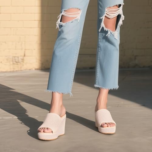 Image of VICKI.VICKI Women's Platform Sandals Wedge Ankle Strap Open Toe Sandals