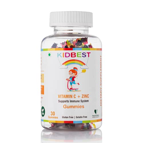 HealthBest Kidbest Vitamin C + Zinc Gummies for Kids | Immunity Booster | Increase Stamina & Energy | Antioxidants | 30 Gummies (Orange Flavor) HealthBest Kidbest Vitamin C + Zinc Gummies for Kids | Immunity Booster | Increase Stamina & Energy | Antioxidants | 30 Gummies (Orange Flavor)
