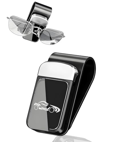 HUVZOR 1 x Soporte para gafas para el parasol del coche, soporte para gafas de sol con clip para vehículos, accesorio universal para el parasol, soporte para gafas para coches, soporte para tickets