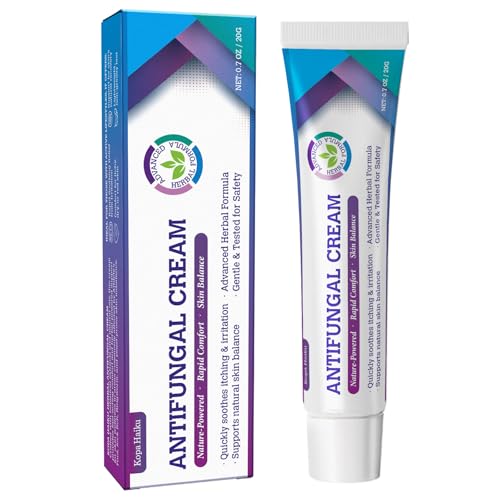 Antifungal Cream for Scalp & Body Skin: Suitable for Athletes Foot, Ringworm, Jock Itch, Tinea Versicolor & Seborrheic Dermatitis, Gentle and Effective Plant-Based Formula 20g
