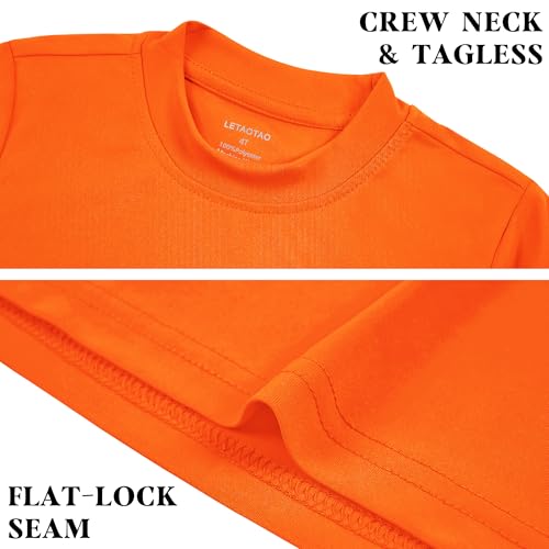 Image of LETAOTAO UPF 50+ Boys Neon Rash Guard Long Sleeve Swim Shirt | 4T to Youth,Boys & Girls Sun Shirt, Sun Protection Shirt,Quick Dry, Moisture-Wicking Fabric, Fishing Shirt