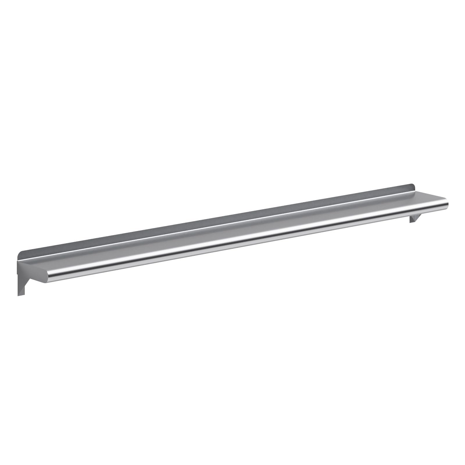 AmGood 6 in. x 60 in. Stainless Steel Wall Shelf with Backsplash - Holds 185 lbs - NSF 18-Gauge, Bullnose Edge | Narrow Spice Shelf Over Stove