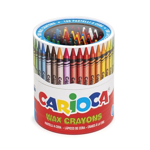 Carioca Ceras Wax Crayons | Bote con 100 ceras lavables con