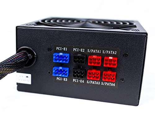 TALIUS 1000W Bronzo, Alimentatore Gaming, Sistema di Controllo di Temperatura e Rumore - Controllo PFC - Cavi Malati, Colore: Nero