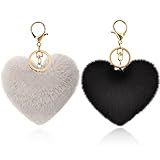 Geeignete Abmessung: Jeder flauschige Schlüsselbund misst ca. 11 x 10 cm/ 4,3 x 3,9 Zoll, die Gesamtlänge 13 cm/ 5,1 Zoll und das Gewicht ca. 20 g, geringes Gewicht und geeignete Größe zum Aufhängen an Ihrer Tasche