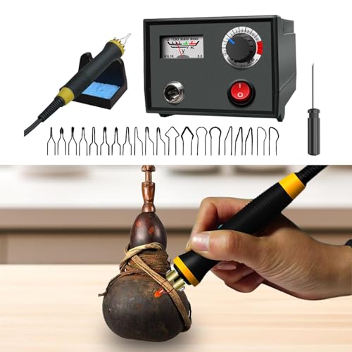Pyrogravure stylo kit complet de 23 pièces avec température réglable et support de sécurité A
