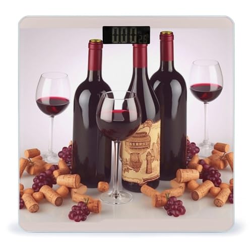 Báscula digital de baño color vino tinto 400lb miniatura 1