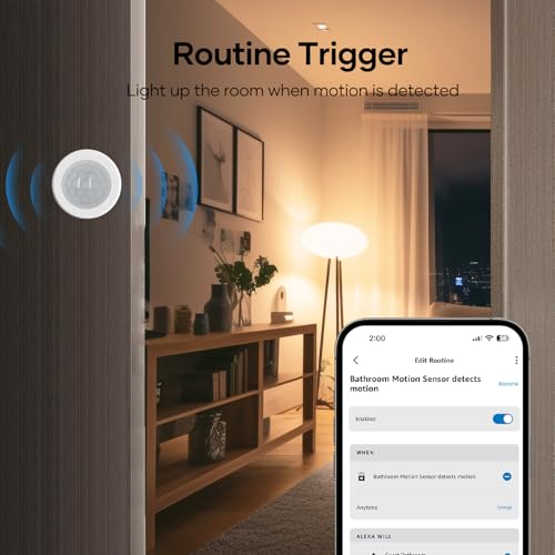 OUVOPO Zigbee Motion Sensors, Motion Detectors for Smart Home Security & Automation, Easy Installation, Requires Zigbee Hub, Compatible with Home Assistant, Hubitat and Alexa
