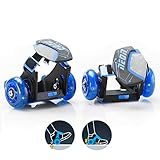 Yvolution Neon Street Rollers Pop N' Lock | Flashing Heel Wheels Clip on Skates, Blue