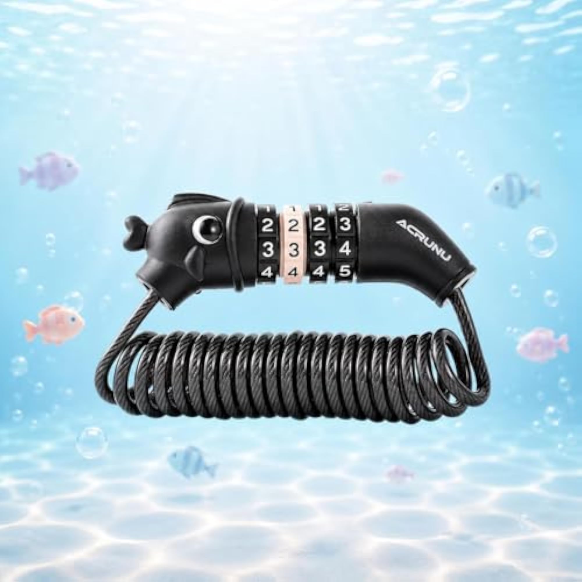 PVC-Coated Long Coiled Bike Lock, Rust-Resistant