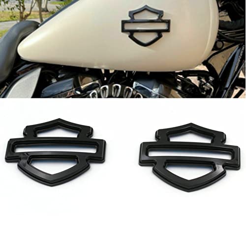 Mnneryss 2Pcs Badges Double Layer Emblems Fits Harley Cvo Custom Tank Emblems (Gloss Black) #TOP3