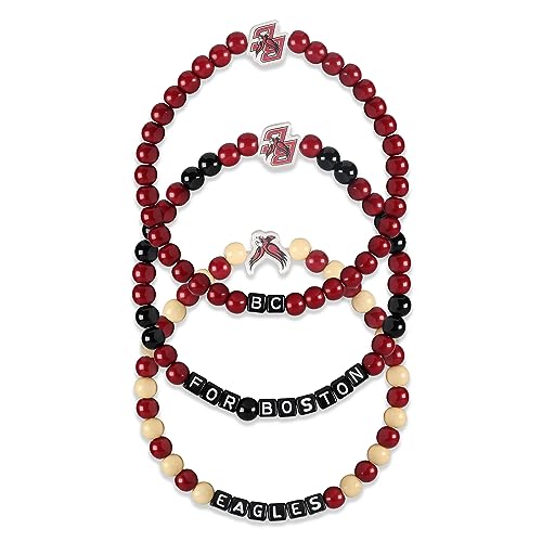 FOCO Boston College Eagles NCAA 3 Pack Beaded Friendship Bracelet