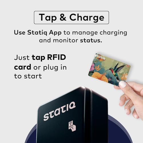 Image of Statiq 11kW Smart Nectar Home EV Charger with 5m Cable | App + RFID | Auto Cut-Off, Load Balancing | ARAI Certified, IP66 Rated | 2-Year Warranty
