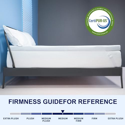 Subrtex 3 INCHES Inch Gel-Infused Memory Foam Mattress Topper High Density Cooling Bed Topper Pad Removable Fitted Cover Certipur-Us Certified thumb #6