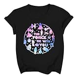 May The Power Be with You Shirt for Kid Boy Girl Magical Planet Tshirt Funny Magic Family Vacation Tee Top Black