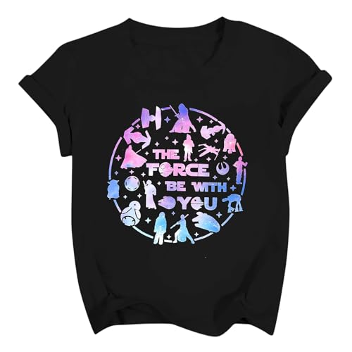 May The Power Be with You Shirt for Kid Boy Girl Magical Planet Tshirt Funny Magic Family Vacation Tee Top Black