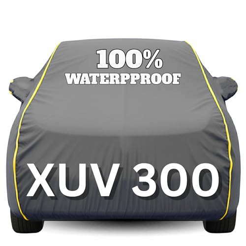 Image of Waterproof Car Body Cover - 100% Water Proof Custom Fit New Car Covers, Outdoor Full Protecting Cover for Xuv300 (All Models) with Free Storage Bag - UV, Rain & Dust, All Weather Protection