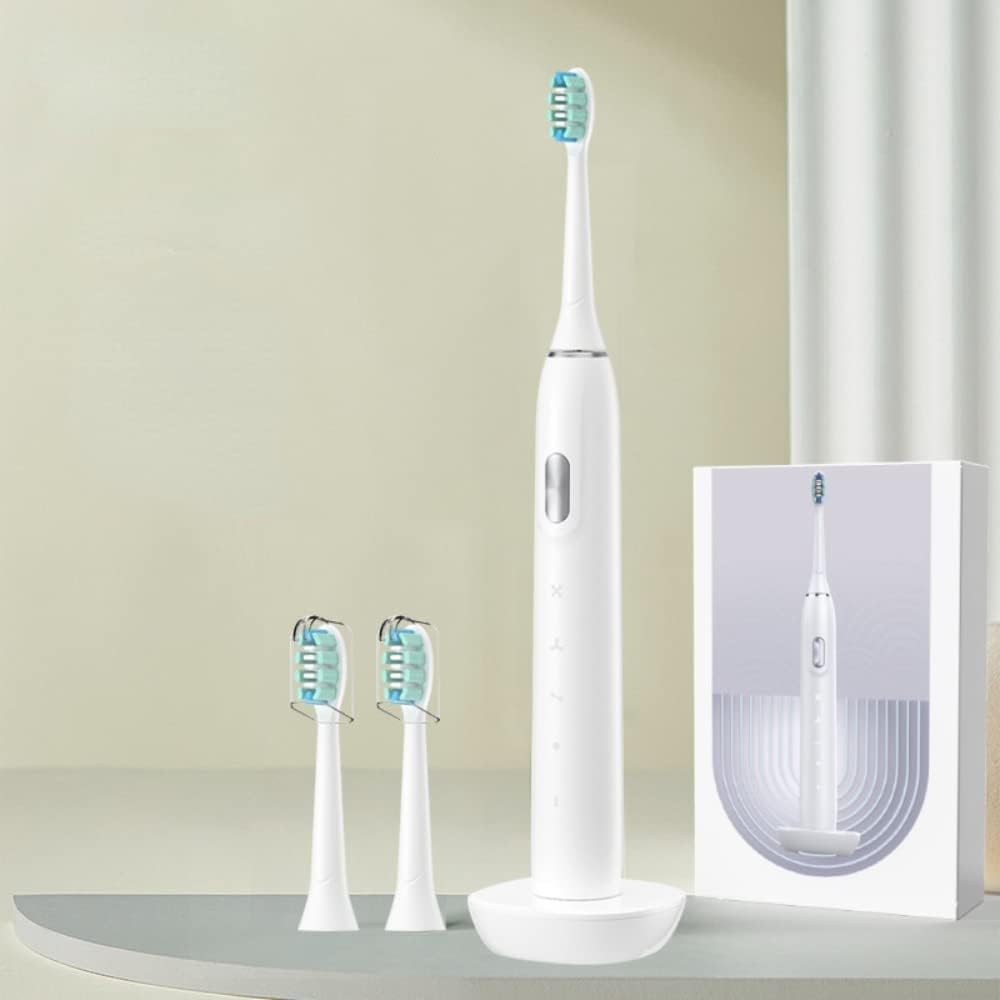 Electric Toothbrush Toothbrush Sonic Toothbrush 2 Replacement Brush Sonic Electric Toothpaste IPX7 Waterproof Intelligent Inductive Charge Smart Timing AI Smart Lazy Toothbrush White