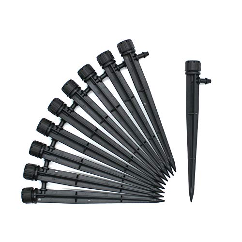 ZUNTENG Drip Emitters,100 Pcs Adjustable Irrigation Drippers,Drip Irrigation Perfect for 4 7mm Tube PE Pipe,Adjustable 360 Degree Water Flow Drip Irrigation Emitters for Watering System