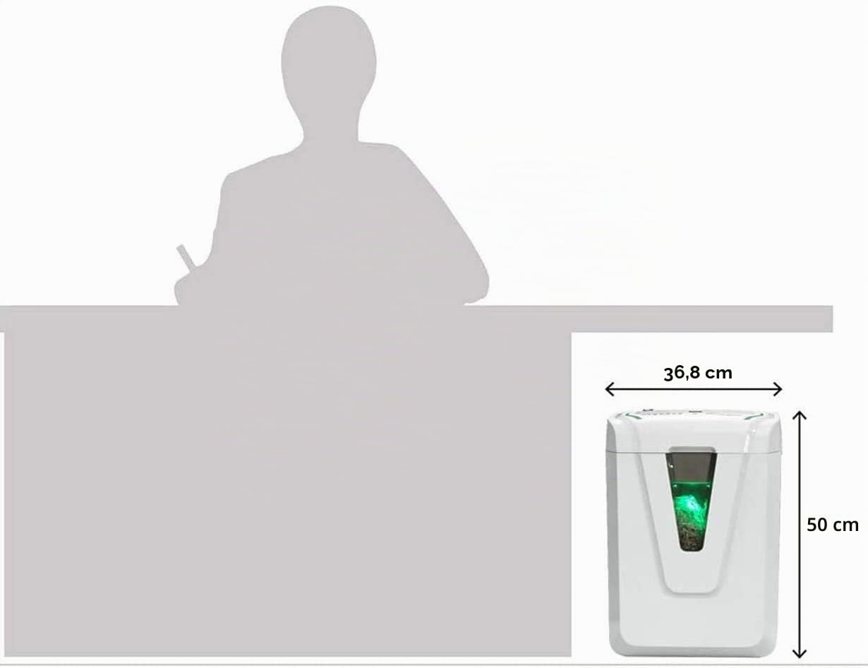 KOBRA Hybrid-S Distruggidocumenti Professionale a Frammento per Uso Personale o Piccoli Uffici con Hybrid Power Management System, 37x26x50 cm, Bianco