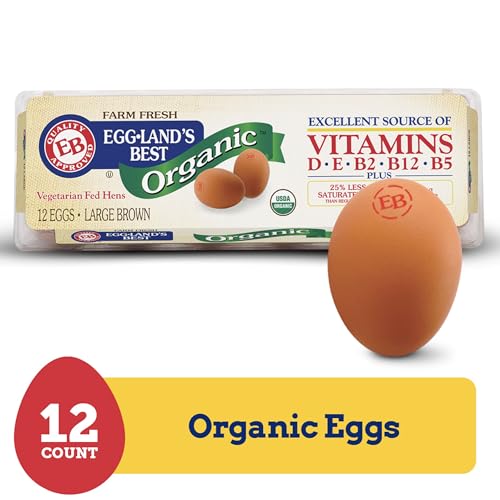 Eggland's Best, Large Organic Brown Eggs, 12 count (Pack of 1)