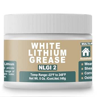 BTAS White Lithium Based Grease for Garage Door Tracks Hinges and Sliding Mechanisms,Bearings & Gears Lubricant Grease, Suitable for Automotive, Marine, Industrial & Household Applications,NLGI 2 5 oz