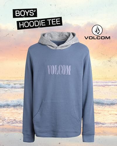 Volcom Boys Hoodie Tee - Stone Dyed Striped and Henley Hooded Long Sleeve Shirts - Comfortable Casual Hoodies for Boys (8-16)2