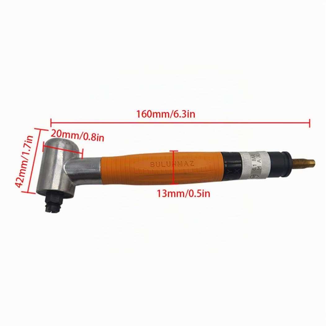 Micro molinillo neumático, ángulo neumático de microgrinder Aire 90 grados 3 mm Die Penciler Accesorios de herramientas Kit naranja