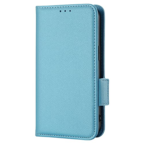 Étui portefeuille Honor X6C bleu en cuir avec clapet magnétique TPU