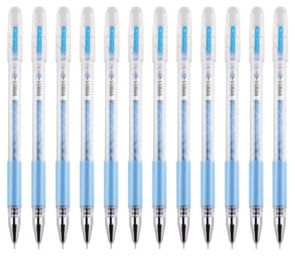 Baoke 12pcs 0.35mm Blueink Pen Extremely Fine Writing Pen Gel Pen PC1778 (Blue)