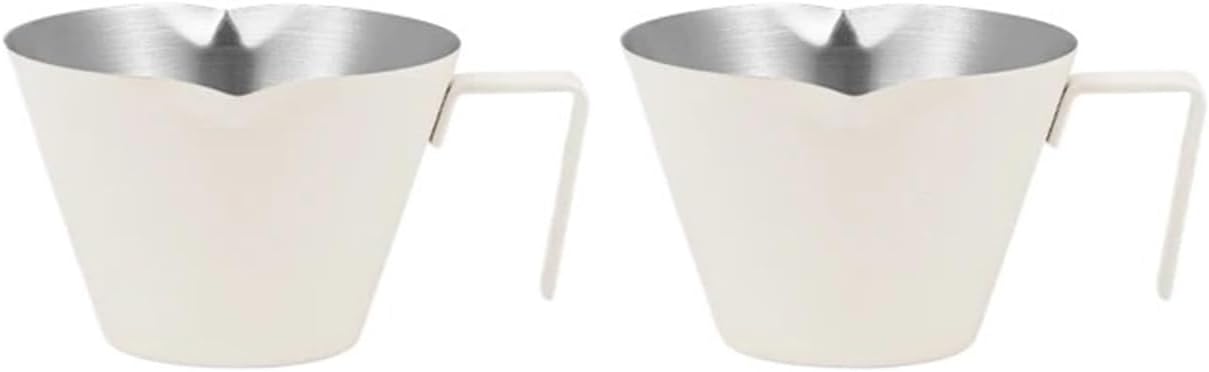 100ml Coffee Measuring Cup Stainless Steel Milk Cups Chic Cafe Kitchen Accessories Easy to Read Creamer Measurements Inside(1 Mouth Sanding)