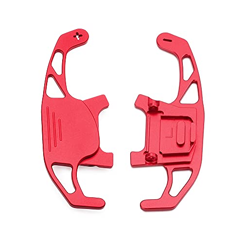 HIBEYO 2 extensiones de palanca de cambios para volante, para VW Golf GTI R R Line GTD GTE MK7 7 Polo GTI 2019 Metal Paddle Shifter Extensiones, decoración interior accesorios rojo Cover