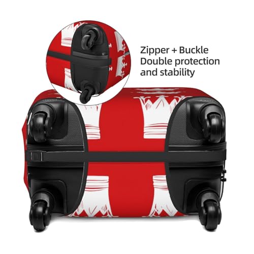 Red Crown Elastic Travel Luggage Cover, Washable Spandex Suitcase Protector, Anti-Scratch Fits 18-32 Inch4