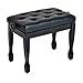 HOMCOM Banquette Piano Tabouret Siege Hauteur reglable Noir Bois revêtement synthétique