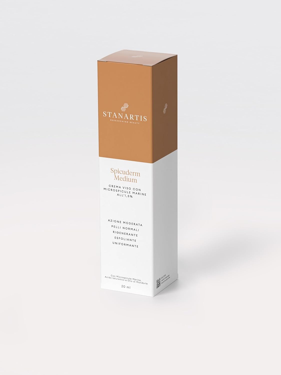 Stanartis Crema Viso Rigenerante Spicuderm High – Trattamento Intensivo con 2% di Micro-Spicule Marine e Acido Ialuronico, Effetto Rinnovante Antirughe 20 ml - Uso 3 volte a Settimana