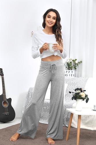 WiWi Pajama Pants for Women Plus Size Pajamas Bottoms Wide Leg Lounge Soft Pj Sweatpants-Viscose Made from Bamboo S-4X3