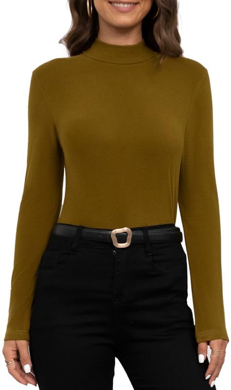 Women's Mock Turtleneck Lightweight Thermal Base Layer Tops2