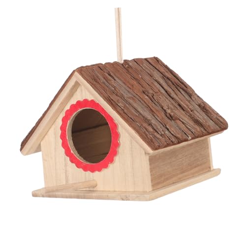 ORFOFE 鳥の巣の飼育箱 フェンス用バードハウスホルダー ポール付き屋外用バードハウス スマートバードフィーダー 止まり木スタンド付き鳥小屋 家 ペットの鳥の巣 屋外用鳥小屋 鳥用品 木材
