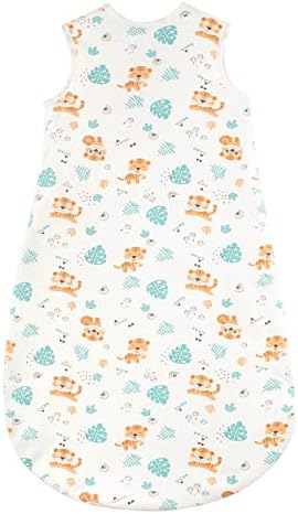 beeweed Baby Sleeping Bag 1.5 Tog, 100% Cotton Soft Wearable Blanket, Unisex Sleeveless Baby Swaddle Sack for Toddlers, 2 Way Double Zip, All Seasons Baby Sleep Bag for 6-18 Months