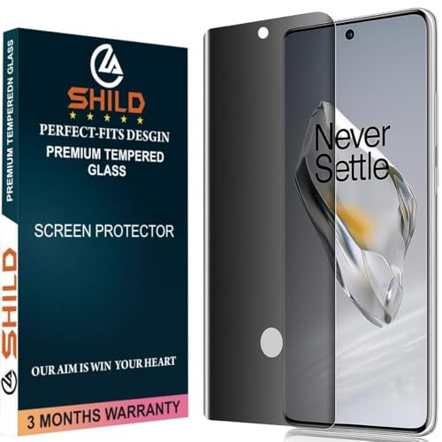 Image of SHILD Privacy Tempered Glass Screen Protector Compatible with OnePlus 12 (6.82 Inch) | Curved UV Anti-Spy Screen Guard | 9H Hardness | HD Clear | Fingerprint Sensor Support | Full Coverage | Easy Installation | Pack of 1