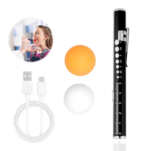 Pupillenleuchte Medizin Mit Warm- Und Kaltlicht, Wiederaufladbare USB Diagnostikleuchte Mit Pupillenmessgerät Und Lineal, LED Stiftlampe Für Krankenschwester Arzt Student Pflege