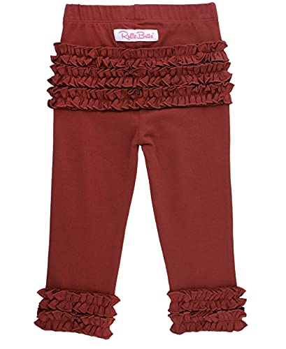 Image of RuffleButts Toddler Girl Merry & Bright Ruffle Leggings - Ankle Leggings